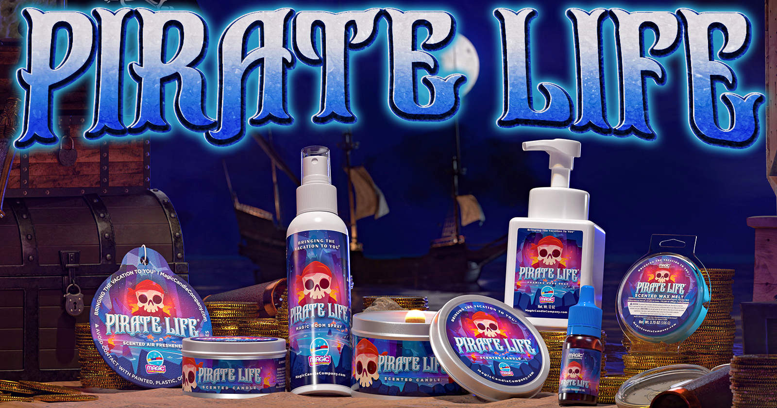 Pirates of the Caribbean scented candles, room spray, and fragrance oil